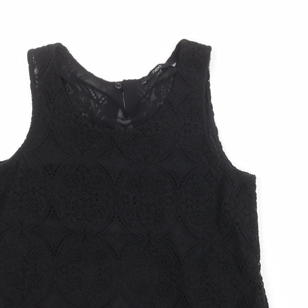 NEXT Womens Black Polyester Basic Tank Size 10 Round Neck
