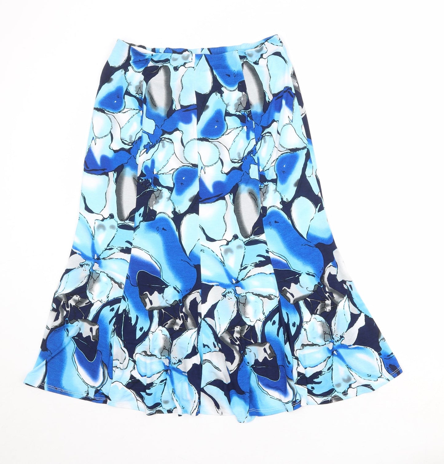 Saloos Womens Blue Geometric Polyester Swing Skirt Size 12