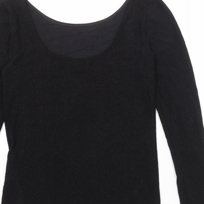 Soaked Womens Black Polyester Basic T-Shirt Size XL Round Neck