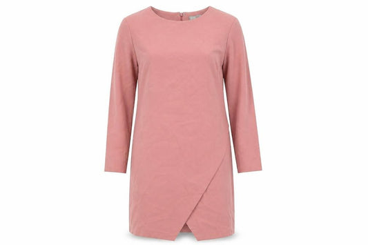 ASOS Womens Pink Polyester Sheath Size 12 Boat Neck Zip - Wrap Front Detail