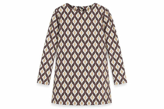 Zara Womens Multicoloured Geometric Polyester Shift Size XS Boat Neck Pullover