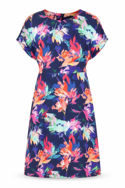 Next Womens Multicoloured Geometric Polyester A-Line Size 8 Round Neck Zip