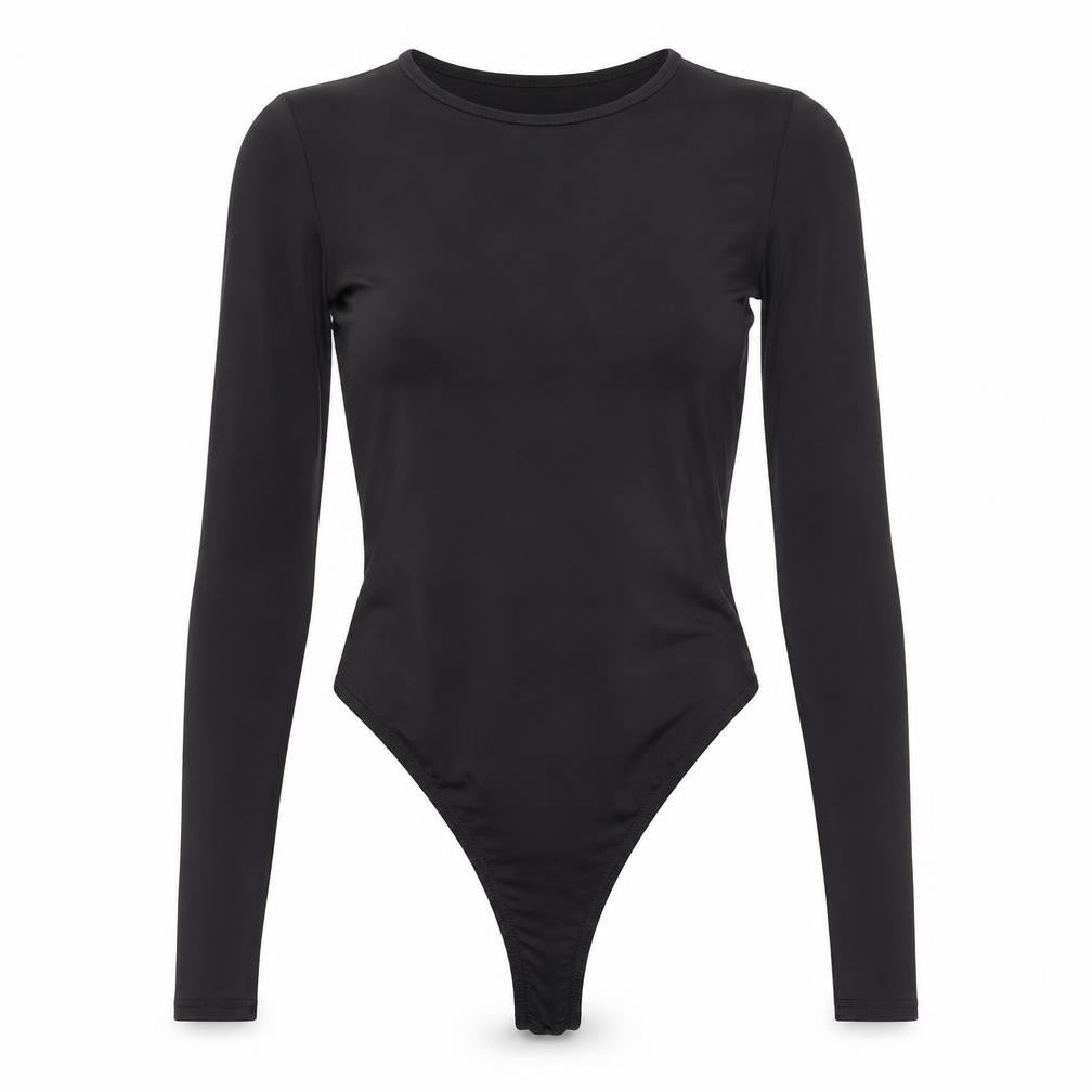 PRETTYLITTLETHING Womens Black Polyester Bodysuit One-Piece Size 6 Snap