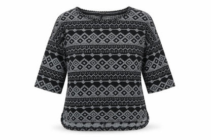 Next Womens Black Round Neck Geometric Polyester Pullover Jumper Size 8