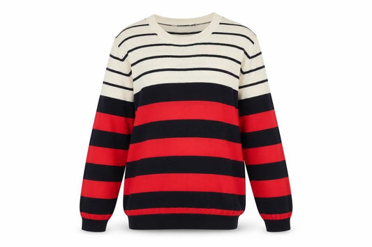 REDGREEN Mens Multicoloured Round Neck Striped Cotton Pullover Jumper Size S Long Sleeve