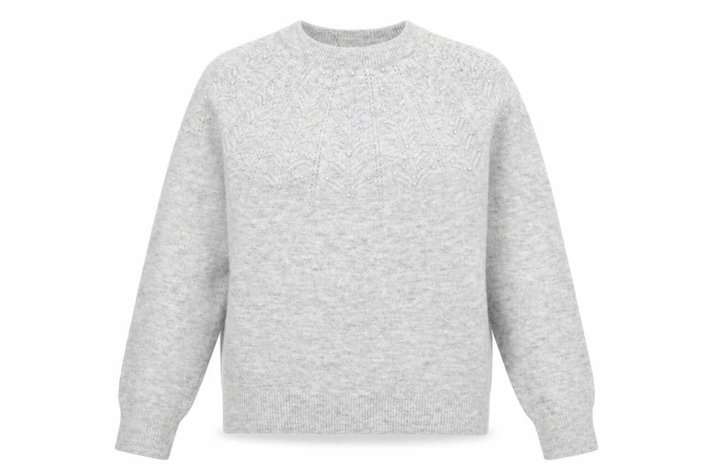 Marks & Spencer Womens Grey Crew Neck Acrylic Pullover Jumper Size S