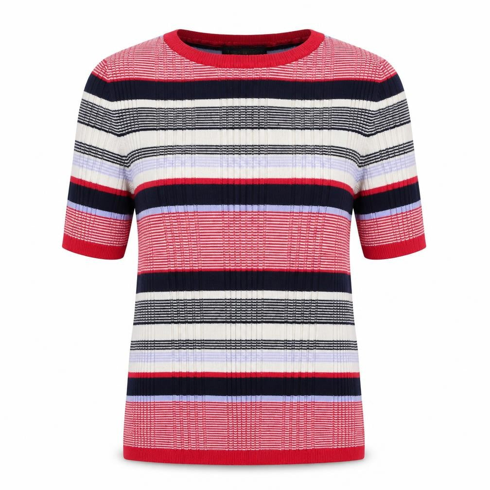 Marks & Spencer Womens Multicoloured Round Neck Striped Viscose Pullover Jumper Size 10