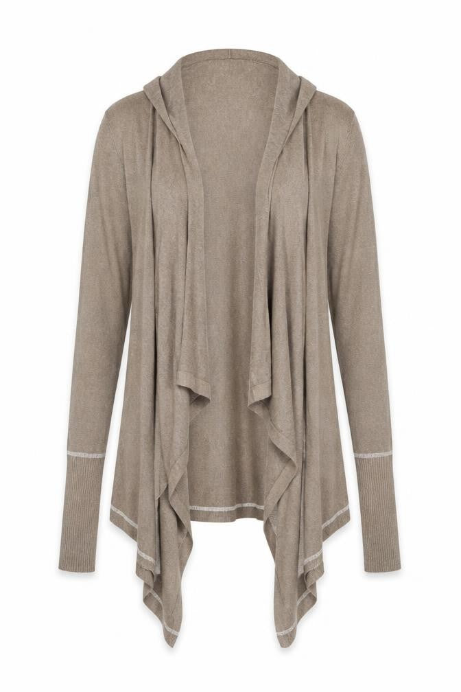 River Island Womens Brown V-Neck Acrylic Cardigan Jumper Size 6