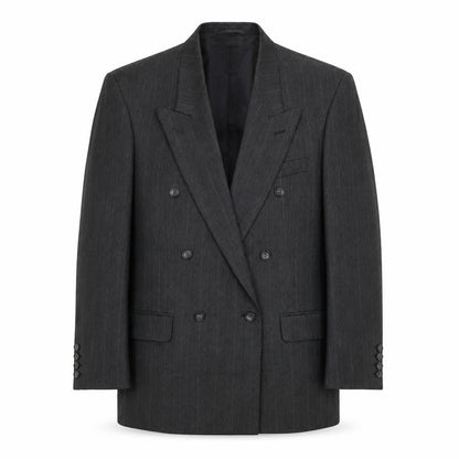 James Barry Mens Grey Striped Polyester Jacket Blazer Size 40 Regular