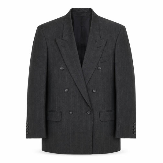 James Barry Mens Grey Striped Polyester Jacket Blazer Size 40 Regular