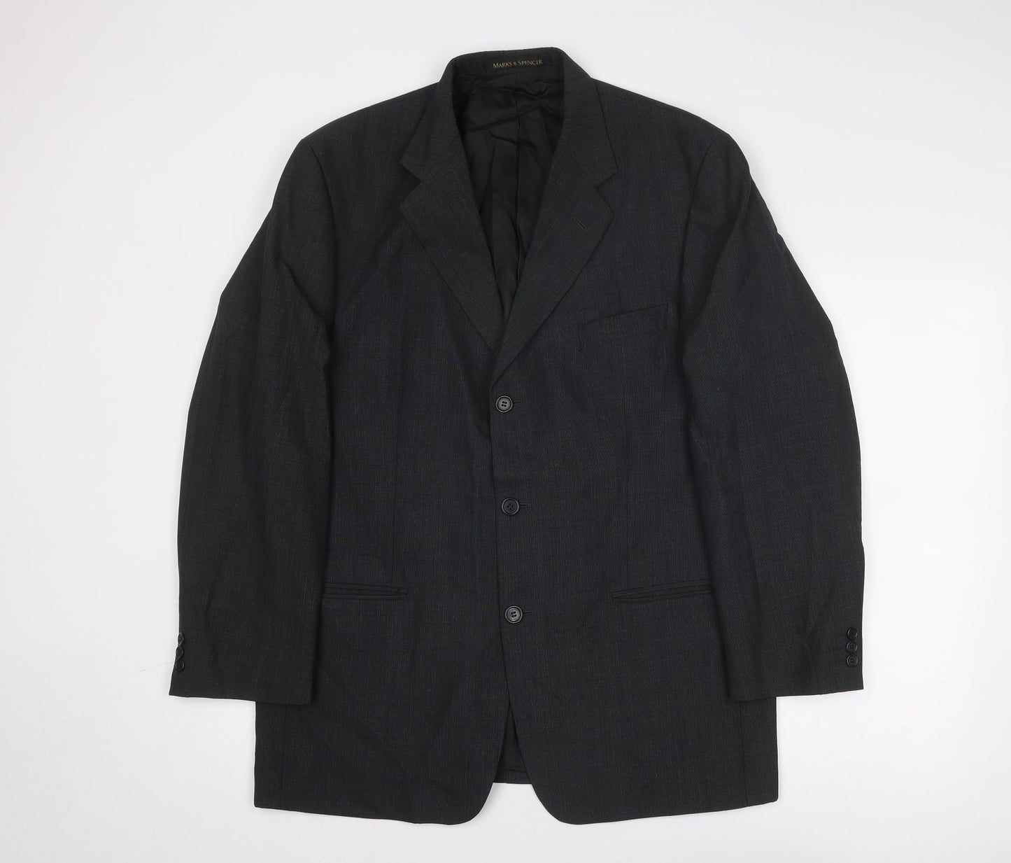 Marks and Spencer Mens Grey Polyester Jacket Blazer Size 42 Regular