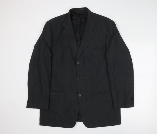 Marks and Spencer Mens Grey Polyester Jacket Blazer Size 42 Regular