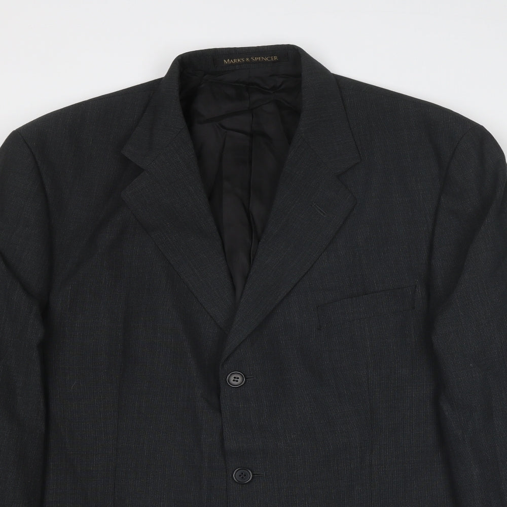 Marks and Spencer Mens Grey Polyester Jacket Blazer Size 42 Regular