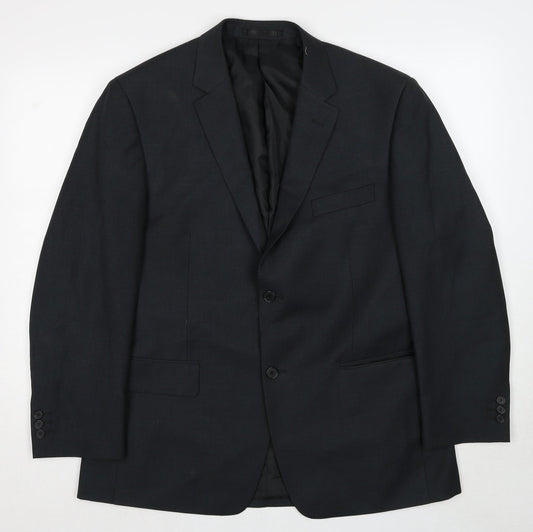 Karl Jackson Mens Grey Polyester Jacket Suit Jacket Size 42 Regular
