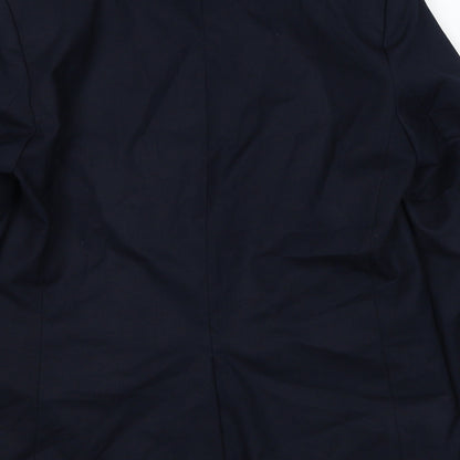 H&M Womens Blue Polyester Jacket Suit Jacket Size 10