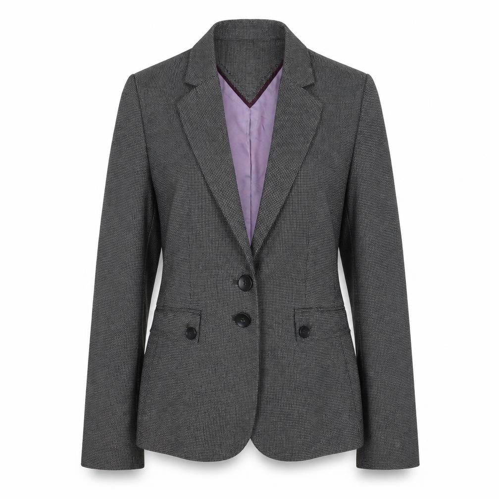 NEXT Womens Grey Geometric Polyester Jacket Blazer Size 10