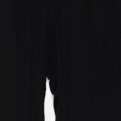 H&M Womens Black Viscose Trousers Size M Regular