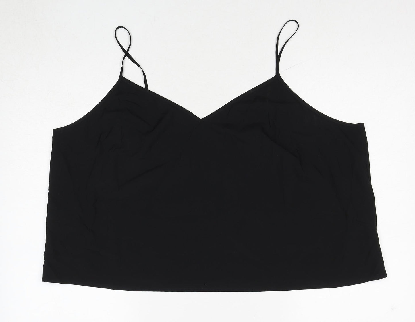 H&M Womens Black Polyester Basic Polo Size 22 V-Neck