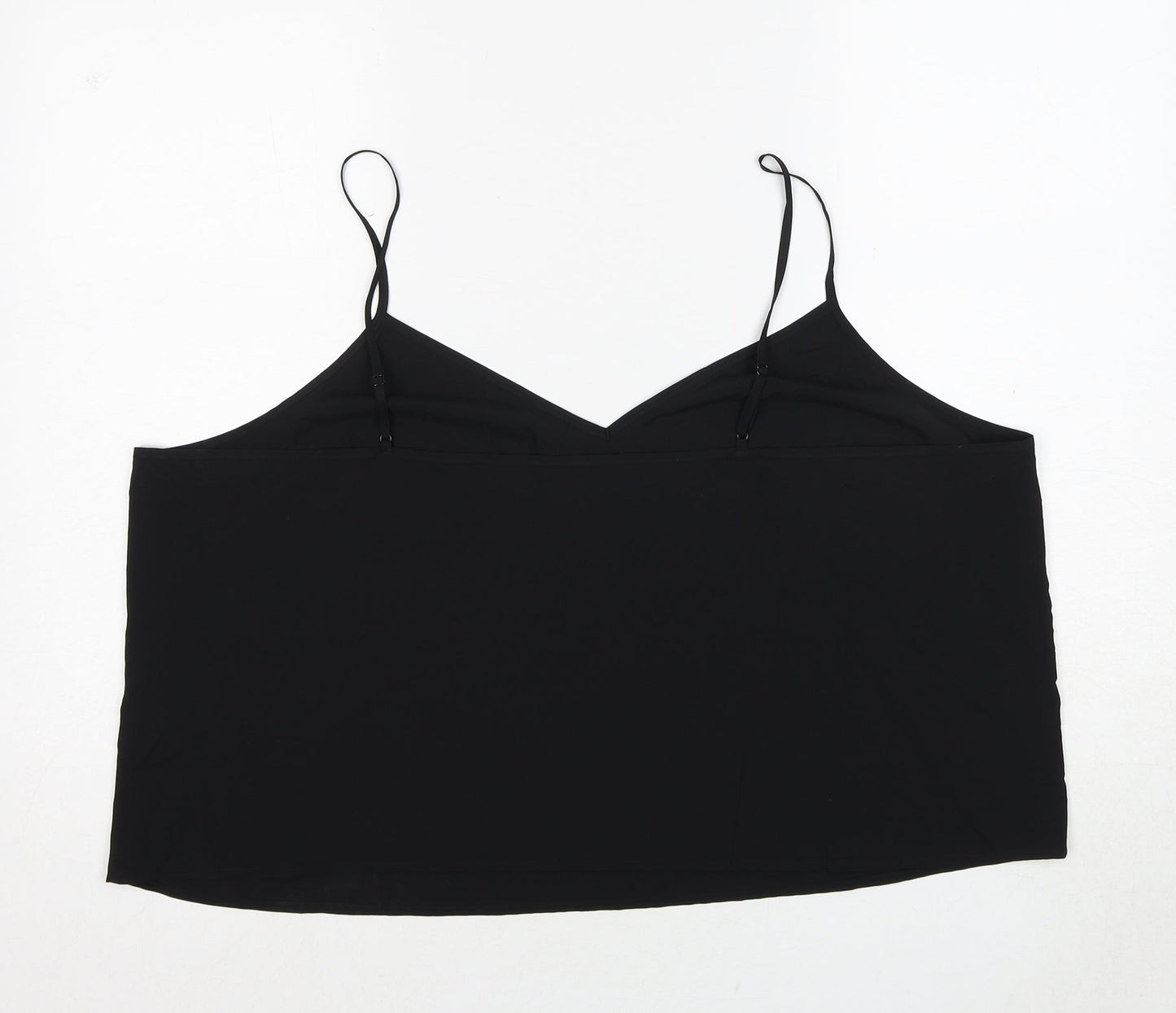 H&M Womens Black Polyester Basic Polo Size 22 V-Neck