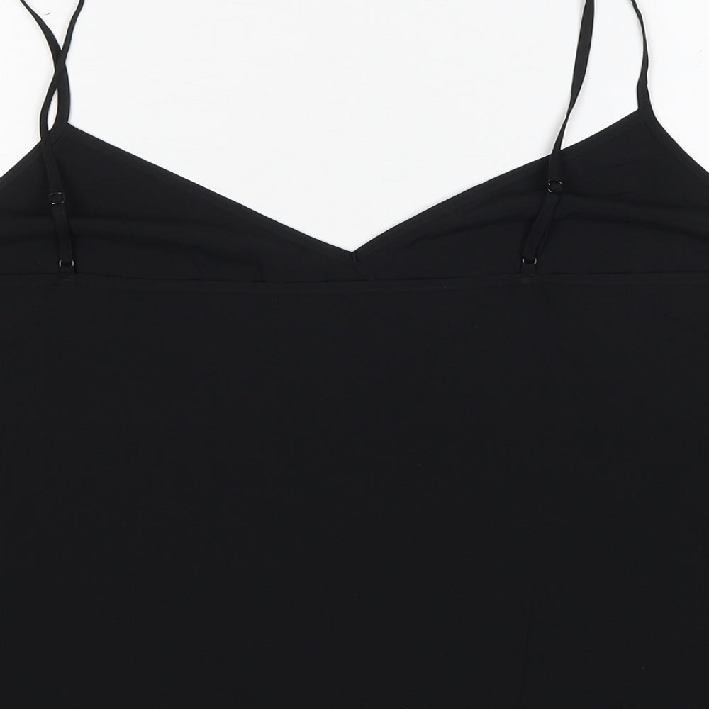 H&M Womens Black Polyester Basic Polo Size 22 V-Neck