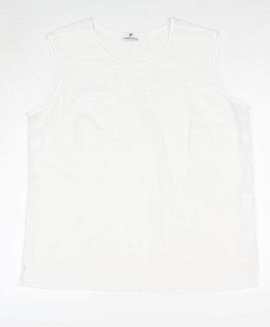 Frankenwälder Womens White Polyester Basic Tank Size 18 Round Neck