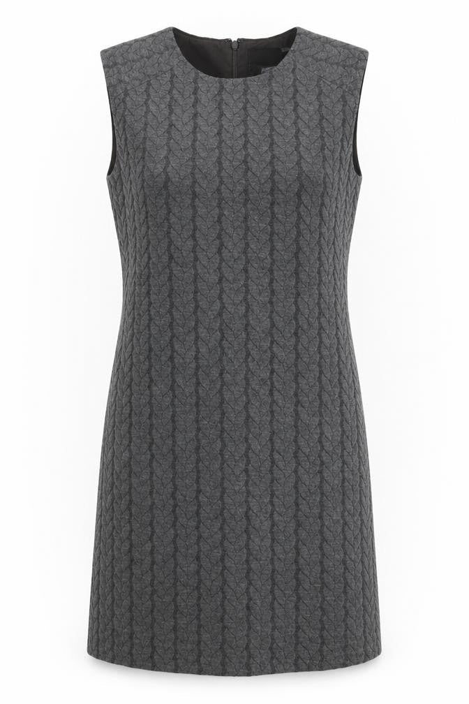 Cynthia Rowley Womens Grey Polyester Shift Size L Round Neck Zip - Textured