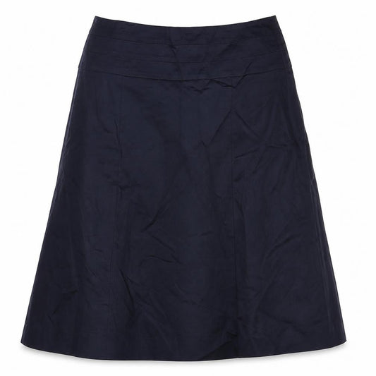 H&M Womens Blue Cotton A-Line Skirt Size 4 Zip