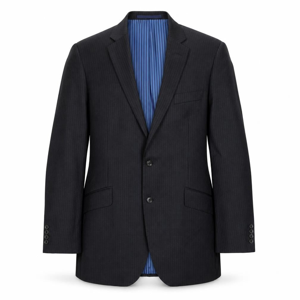 Marks & Spencer Mens Grey Striped Wool Jacket Suit Jacket Size 42 Regular