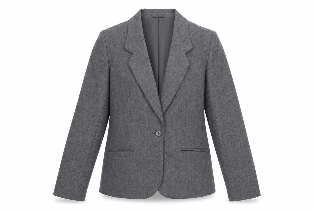 St Michael Womens Grey Wool Jacket Blazer Size 12