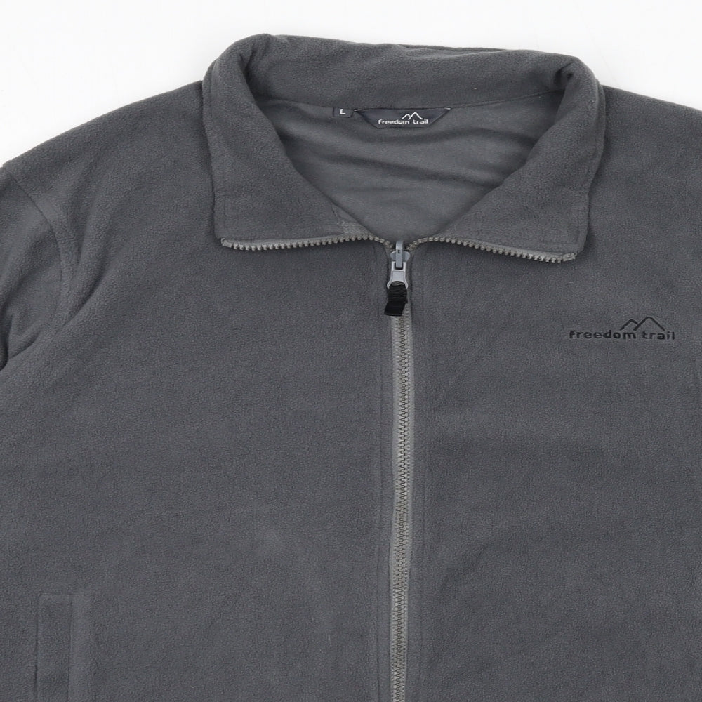 Freedom Trail Mens Grey Jacket Size L Zip