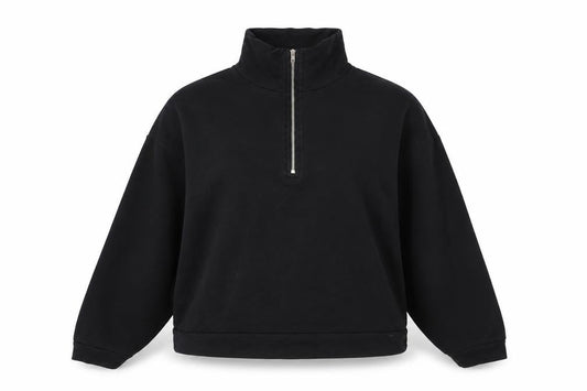 ASOS Womens Black Cotton Pullover Sweatshirt Size 10 Zip