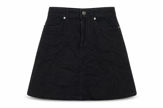 H&M Womens Black Cotton A-Line Skirt Size 8 Zip