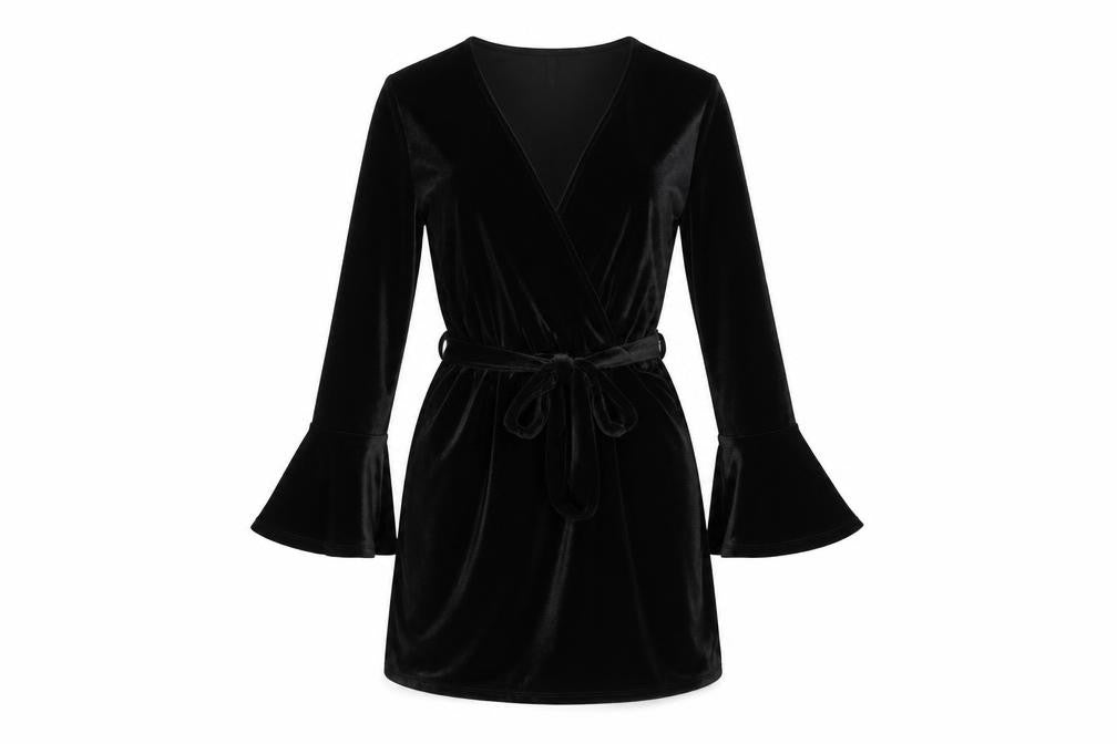 H&M Womens Black Polyester A-Line Size 8 V-Neck Pullover