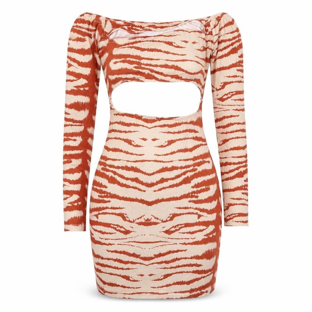 Missguided Womens Beige Geometric Viscose Bodycon Size 8 Round Neck Pullover