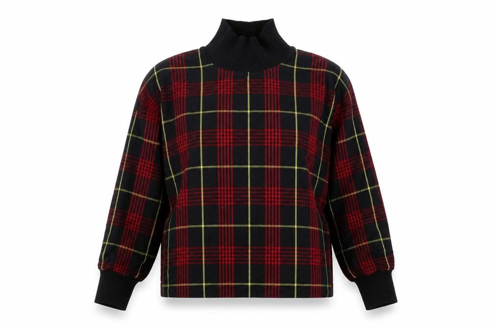 Zara Womens Black Geometric Cotton Basic Blouse Size S Mock Neck