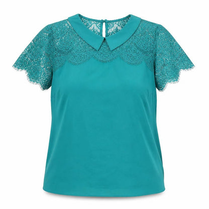 Front view of Principles women’s green polyester basic tank, size UK 14, collared - lace details