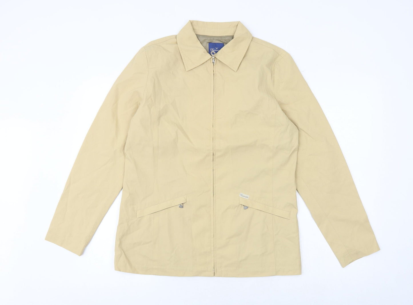 Faconnable Womens Beige Jacket Size S Zip