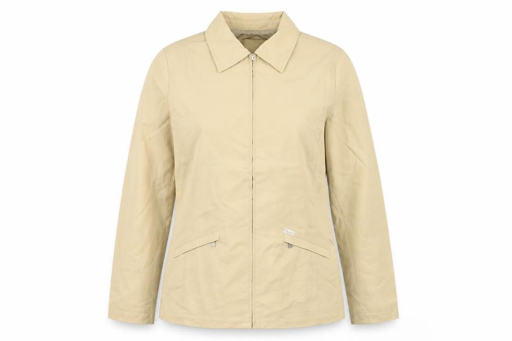 Faconnable Womens Beige Jacket Size S Zip