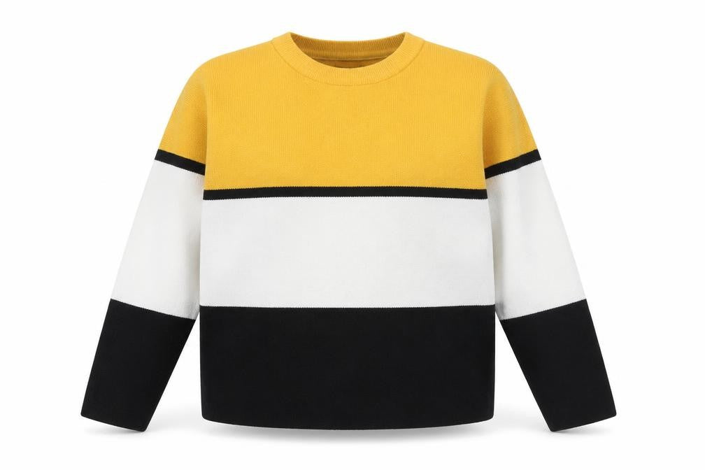 New Look Womens Multicoloured Round Neck Viscose Pullover Jumper Size M - Colourblock