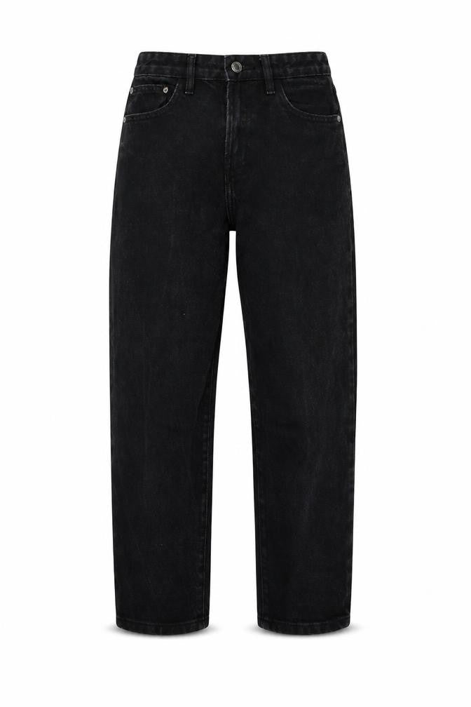 Dont think twice Womens Black Cotton Straight Jeans Size 8 Regular Zip