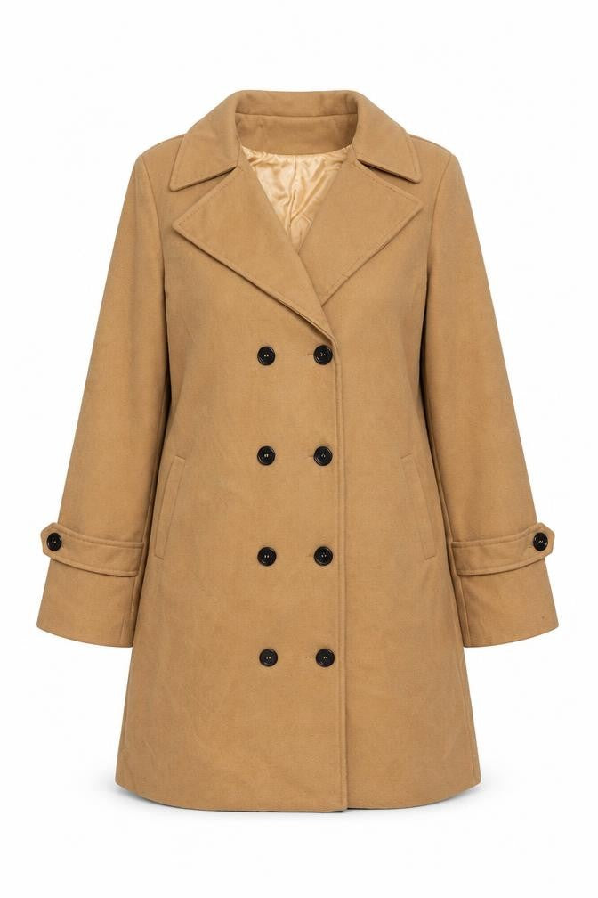 Zanzea Womens Brown Overcoat Coat Size M Button
