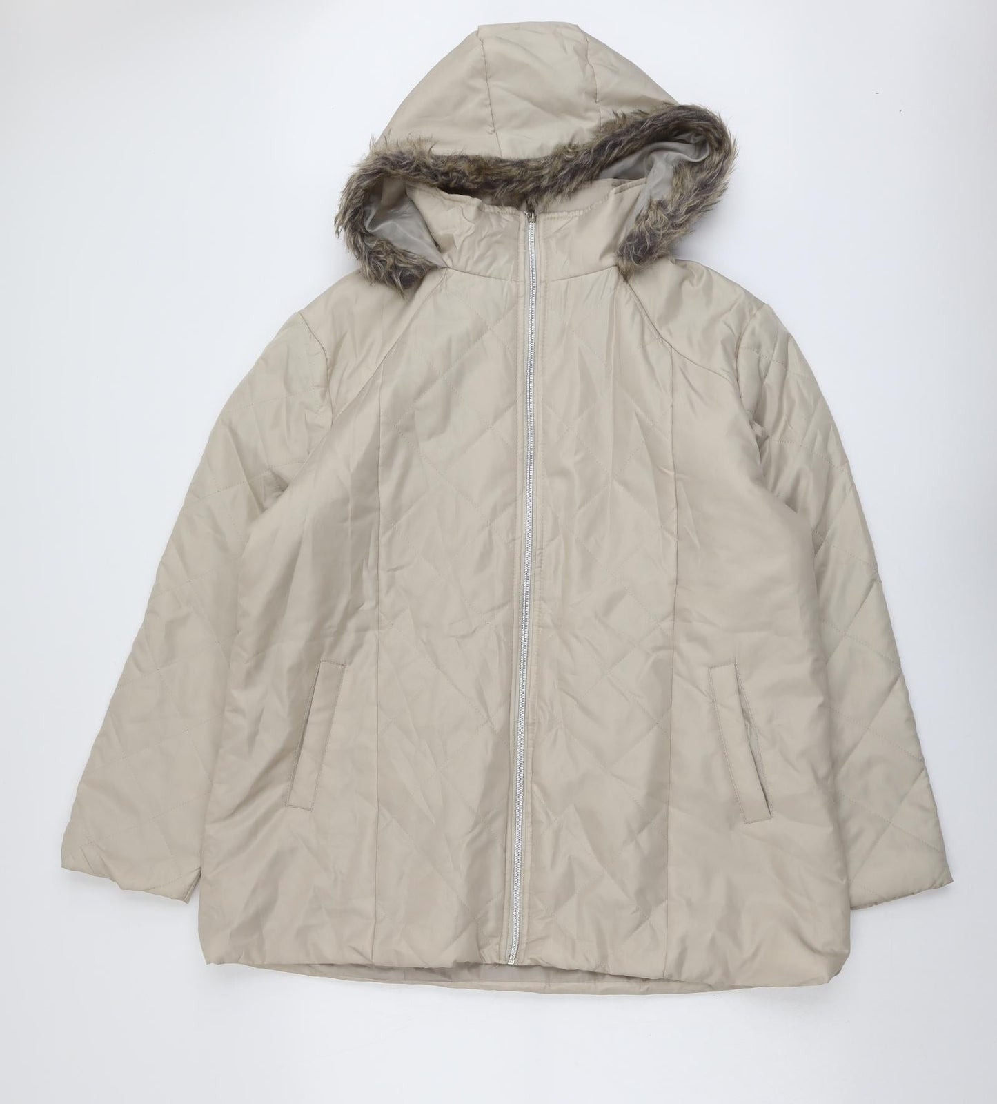 Anne De Lancay Womens Beige Jacket Size L Zip