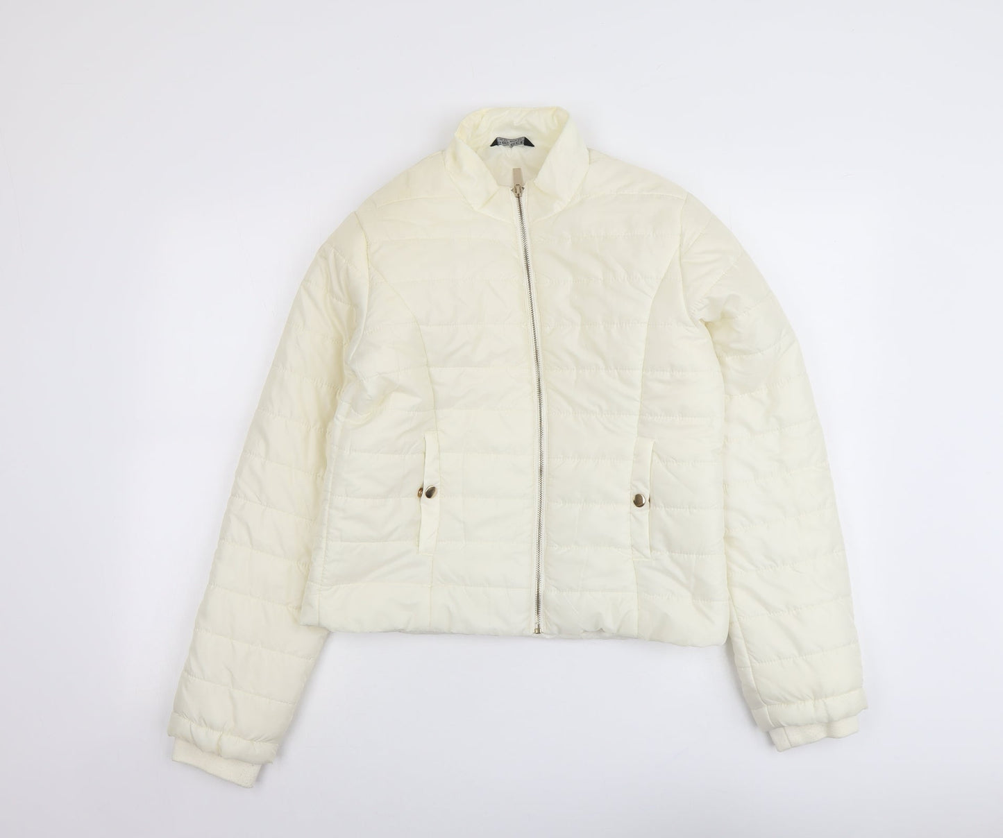 Select Womens Ivory Puffer Jacket Jacket Size 12 Zip