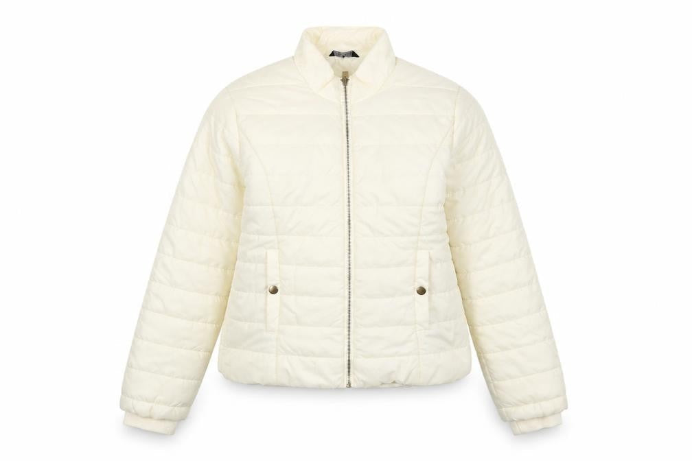 Select Womens Ivory Puffer Jacket Jacket Size 12 Zip