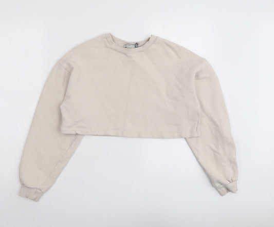 ASOS Womens Beige Cotton Pullover Sweatshirt Size 8 Pullover