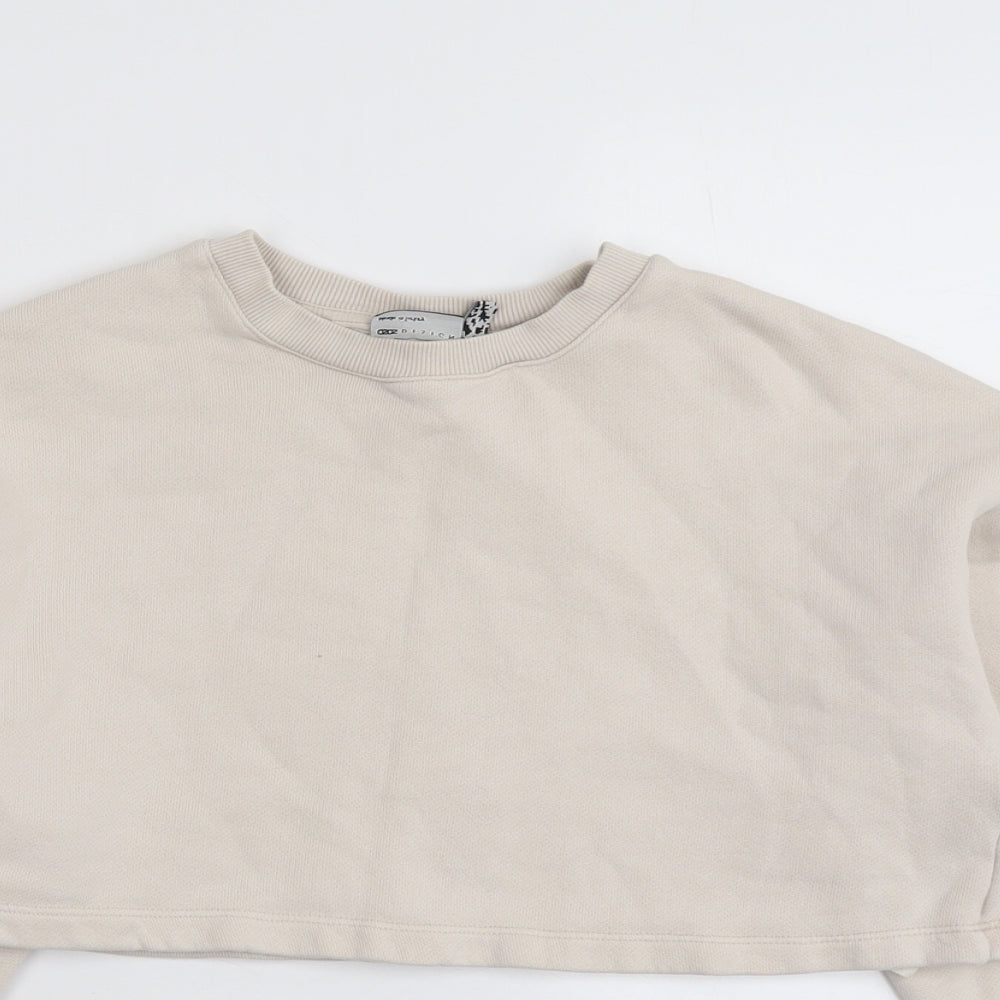 ASOS Womens Beige Cotton Pullover Sweatshirt Size 8 Pullover