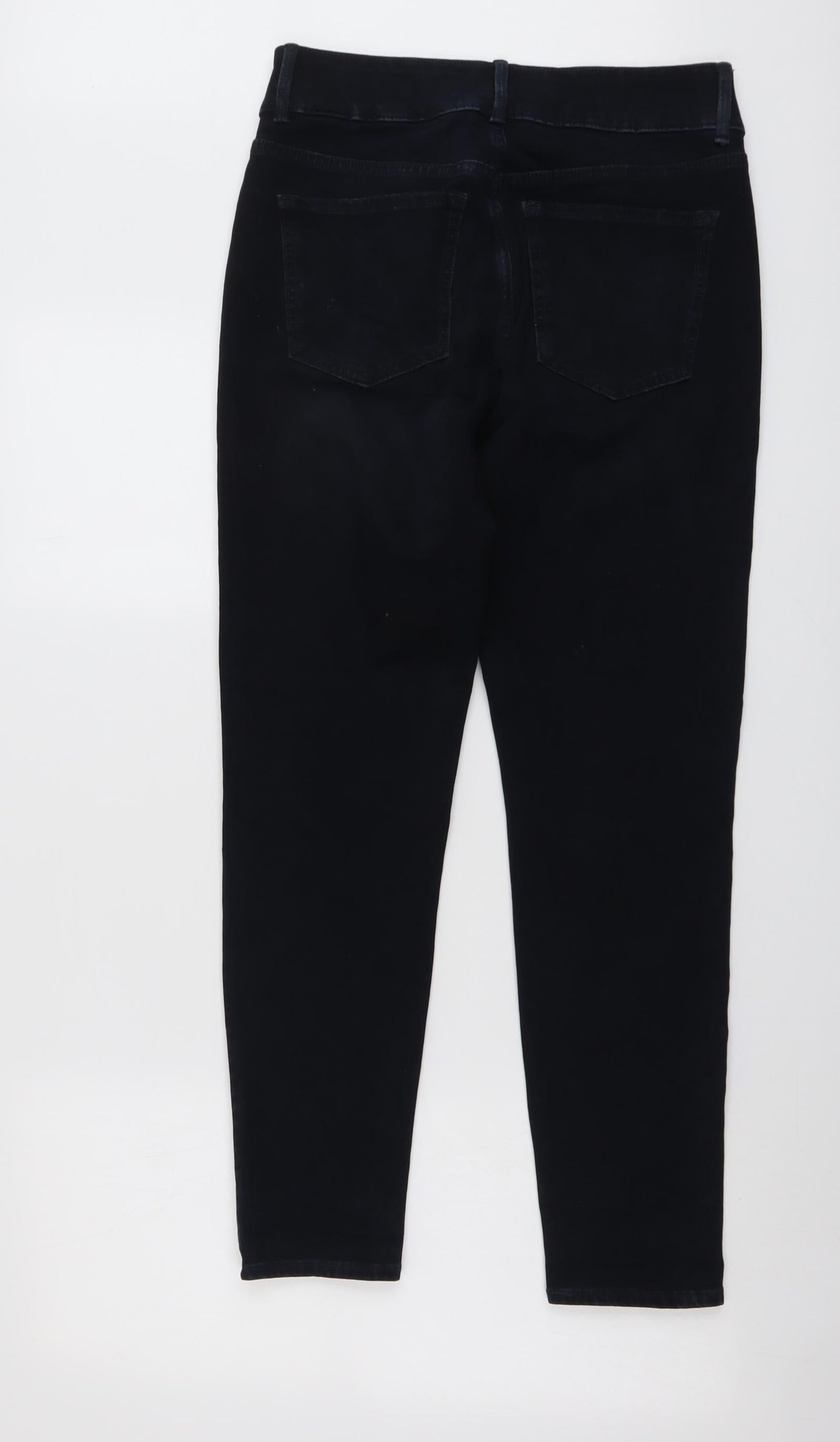 Marks and Spencer Womens Blue Cotton Skinny Jeans Size 12 L27 in Regular Button