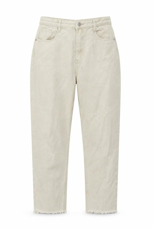 Missguided Womens Beige Cotton Mom Jeans Size 30 in L25 in Regular Button