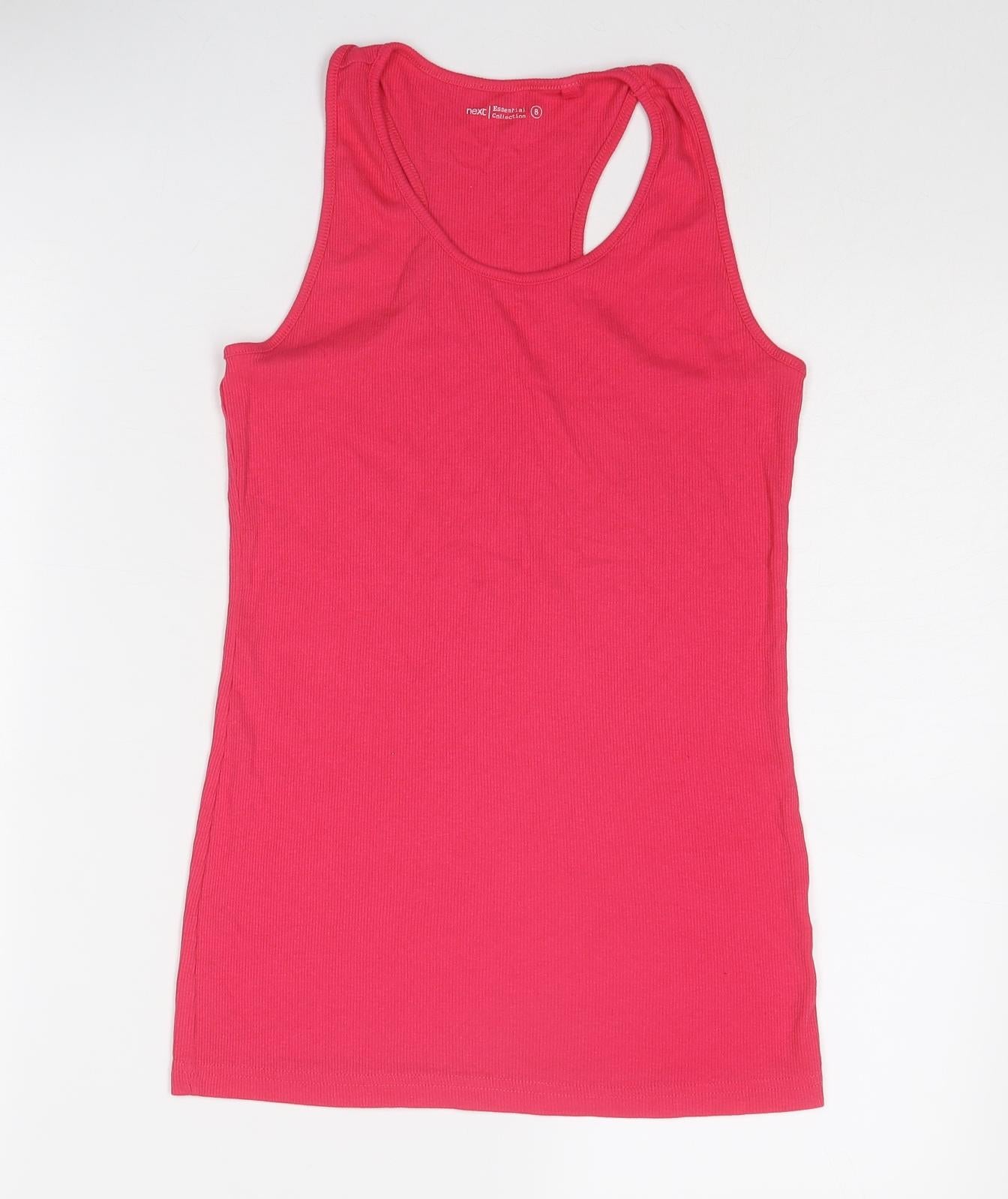 NEXT Womens Pink Polyester Basic Tank Size 8 Round Neck
