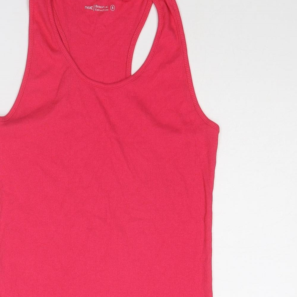 NEXT Womens Pink Polyester Basic Tank Size 8 Round Neck